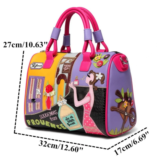 Pink France Inspired Embroidered Doctor’s Bag